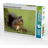 CALVENDO Eichhörnchen mit frisch gepflückter Nusstraube. 1000 Teile Puzzle quer 640x480mm, Cerny Birgit; 7460799