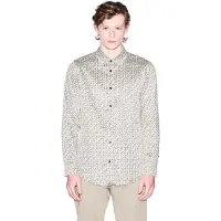 Armani Exchange für Herren. XM001942AF19194F1165 Weiches beiges Hemd (S), Lässig, Baumwolle, Klassisch, Langarm