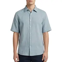 BOSS für Herren. 50537382 Shirt Rash2 blau (S), Lässig, Leinen, Kurzarm