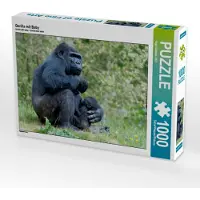 CALVENDO Gorilla mit Baby 1000 Teile Puzzle quer 640x480mm, Gerlach GDT Ingo; 7312960