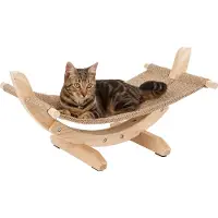 Kerbl Katzensofa Hängematte SIESTA 2.0, braun mit Holzgestell, 61x37x29cm; 81559