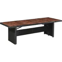 Syfax Gartentisch 240x90x74 cm Poly Rattan und Massivholz Akazie
