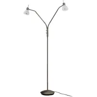 LINDBY Stehlampe Gwendolin, 2-flg., 160cm, Glas, verstellbar