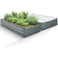 Arebos Hochbeet Metall 2er Set 180x90x30 cm | Gartenbeet aus verzinktem Stahl | Pflanzbeet wetterfest & rostfrei | Rechteckiges Gemüsebeet
