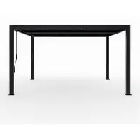 Sojag Milo 1012 Stahl Pergola mit Lamellendach Schwarz 3x3,5 m