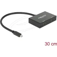 DeLOCK 87696, Mini DisplayPort, 2x HDMI, mini Displayport, 3840 x 2160 Pixel, Schwarz, Metall