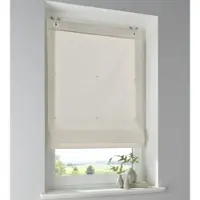 Kutti Heimtextilien Raffrollo Stig aus 100% Baumwolle in natur einfarbig, Blickdicht, Montage ohne Bohren, mit Fensterhaken, Breite 60 x Höhe 140 cm