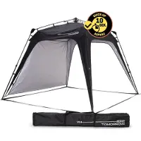 DS Produkte WHERE TOMORROW Lumaland Outdoor Pavillon 2,5 x 2,5m | Wasserdicht & UV-Schutz | Robuster Camping & Partyzelt | Pop Up Zelt | Schwarz **