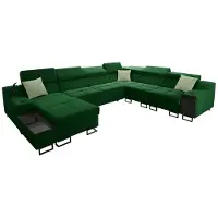 Mirjan 24 Wohnlandschaft Alicante VIII mit drei Bettkästen und Schlaffunktion, Lampe mit USB-Anschluss, U-Form Polsterecke (Farbe: Uttario Velvet 2951 + Uttario Velvet 2954, Seite: Links)