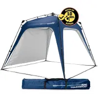 DS Produkte WHERE TOMORROW Lumaland Outdoor Pavillon 2,5 x 2,5m | Wasserdicht & UV-Schutz | Robuster Camping & Partyzelt | Pop Up Zelt | Blau **