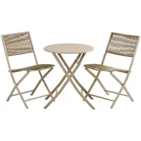 House Nordic Arja Cafeset 1 Tisch 2 Stühle taupe.