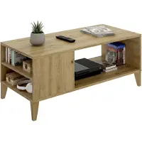 Dmora Fairbury - Couchtisch, 50x100x43 cm Eiche Braun, mit Füßen