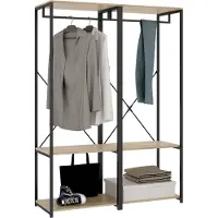 Dmora Cortez - Großer Kleiderschrank, 40x167h cm Eichenbraun, 2 Einlegeböden