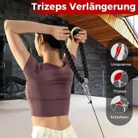 Northix Trizeps-Kabelbefestigungsset - V-Griff, Doppel-D, gerade Stange