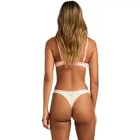 Roxy Bandeau-Bikini-Top "The Swell Bralette", Damen, Gr. S, gelb (cloud dancer swell plaid), Obermaterial: 85% Polyester, 15% Elasthan., Bikini-Oberteile Bandeau-Bikini-Top