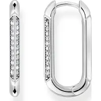 Thomas Sabo Paar Creolen "silber", bunt (silberfarben, weiß, kristallweiß), Ohrringe, Damen, Silber 925 (recycelt), Paar Creolen, mit Zirkonia (synth.)