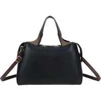 Gallantry Paris Gallantry, Damen Handtasche zweifarbig mit Reißverschluss Kontrastgriffen, Schwarz