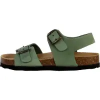 The Divine Factory Kinder Pantoletten aus Leder mit offener Schuhspitze und Riemen, Memory-Sohle