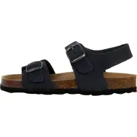 The Divine Factory Kinder Leder Pantoletten mit Memory-Sohle, zwei verstellbaren Riemen und offener Schuhspitze