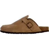 The Divine Factory Pantoletten Joasis aus Leder mit runder Schuhspitze und flachem Absatz zum Hineinschlüpfen