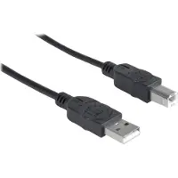 Manhattan Hi-Speed USB B Anschlusskabel, USB 2.0, Typ A Stecker - Typ B Stecker, 480 Mbps, 5 m, Schwarz, 5 m, USB A, USB B, USB 2.0, 0,48 Gbit/s, Schwarz