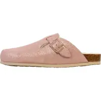 Plakton Pantoletten aus Leder Blogg mit verstellbarem Riemen und Schnalle, runde Schuhspitze, flacher Absatz