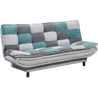 Lomadox Schlafsofa mit Bettkasten in 188x118 cm PIRNA-09, in der Farbe silver, grün, dark grey