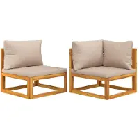 Syfax 2-tlg. Garten-Sofa-Set mit Kissen Massivholz Akazie