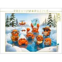 CALVENDO Puzzle Winterabenteuer vieler kleiner geheimer Agentenkrabben | 1000 Teile Lege-Größe 64 × 48 cm Foto-Puzzle für glückliche Stunden