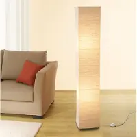 Trango Reispapierlampe "Oslo" beige eckig
