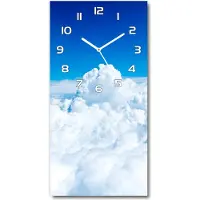 Tulup Wanduhr aus Glas – 30x60 cm - Glasbild - Glasuhr - Gehärtetes Glas -Flug über die Wolken
