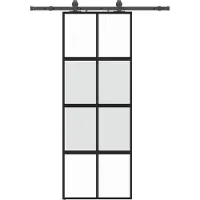 Syfax Schiebetür mit Beschlag Schwarz 76x205 cm Hartglas