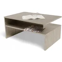 Matkam Couchtisch BOSTON EX3, H45 x B90 x T60 cm, Moderner Stil, mit praktischer Ablage, Einfache Montage, Perfekt für Wohnzimmer, (Sonoma Eiche)