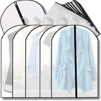 Edibazzar | Schrankorganizer, transparente Hülle für Kleidung und Mäntel, 5er-Set