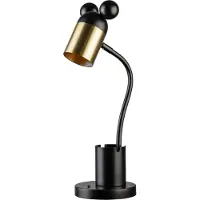 GTV - MOUSE Schreibtischlampe - max.250V, 50/60Hz, 1*E27, max.25 W, ?.8 cm, IP20, schwarz/gold - Kinderschreibtischlampe Tischlampe Leuchten für Kinder