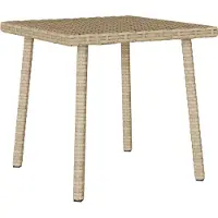 Syfax Garten-Couchtisch Rechteckig Beige 40x40x37 cm Poly Rattan