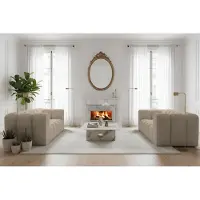 Fun-Möbel Sofaset Designersofa SOLVIE 2-2 in Stoff Moly Beige