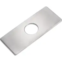 Markenlos 6 Zoll Spüllochabdeckung für Badezimmerarmatur, Edelstahl, 3-in-1 Abdeckplatte, rechteckig - Gebürstetes Silber, praktisch und langlebig.