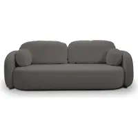 Masseno Sofa AMICO mit Schlaffunktion, Schlafsofa, Wohnzimmersofa, Couch, Soffa, Bettsofa, Bucle-Stoff – Graphitfarben SICURO 80