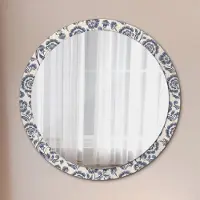 Coloray Spiegel - Mirror zum Wandspiegel Schlafzimmer – Schminkspiegel- Blume Muster- Ø100cm