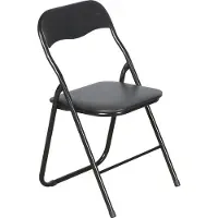 Ebuy24 Mihe Klappstuhl, mit gepolstertem Sitz, schwarz.