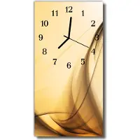 Tulup Glasuhr Wanduhr Küchenuhr Echt-Glas 30x60 Abstrakt Beige