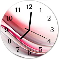 Tulup Glasuhr Wanduhr Küchenuhr Echt-Glas 30fi cm Abstrakt rot