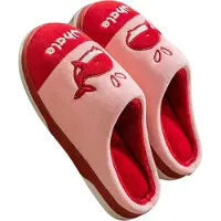 Permani Uni Slipper, Herren Damen Weich Hausschuhe, Warm Pantoffeln Rot Gr. 36/37