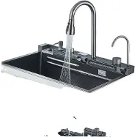 OEM Edelstahl-Spülbecken-Set, digitale Anzeige Armatur, langlebige Gun Grey Oberfläche , Waffengrau