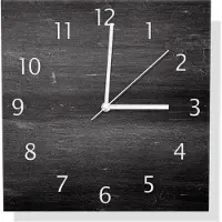 Wallario Design Wanduhr Dunkler schwarzer Stein - Muster - Steinoptik aus Aluverbund, Größe 30 x 30 cm