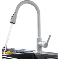 OEM Küchenarmatur, Ausziehbare Sprühkopf, Drehbares Design, CF04043WHWM Weiß
