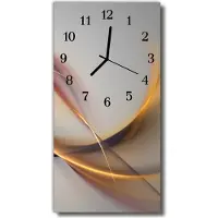 Tulup Glasuhr Wanduhr Küchenuhr Echt-Glas 30x60 Abstrakt Beige