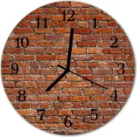 Tulup Glasuhr Wanduhr Küchenuhr Echt-Glas 30fi cm Ziegel rot