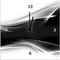 ARTland Wanduhr auf Alu Funkuhr - schwarzer Zeiger Kreatives Element Schwarz - Weiß Größe: 30x30 cm